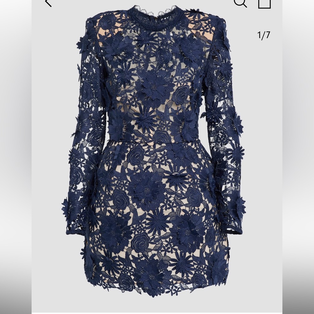 Bronx and Banco “Maia” Navy Floral Lace Dress